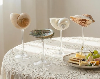 Muschel-Cocktailglas, Muschel-Themen-Gläser, Strand-Muschel-Glas, Muschel-Weingläser, Muschel-Martini-Gläser, Hochzeit Brautjungfer Geschenk