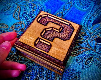TIPPER BOX  Wood Burned Wooden Box
