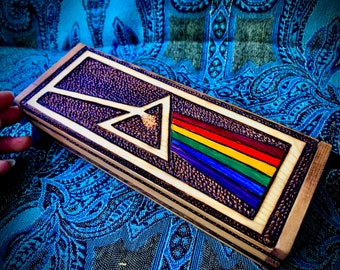 PINK FLOYD Wood Burned Wooden Box
