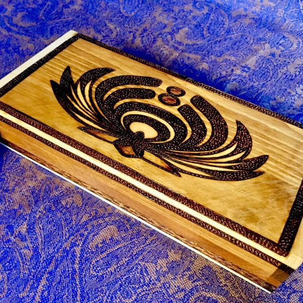 Customized Hand Wood Burned Wooden Box