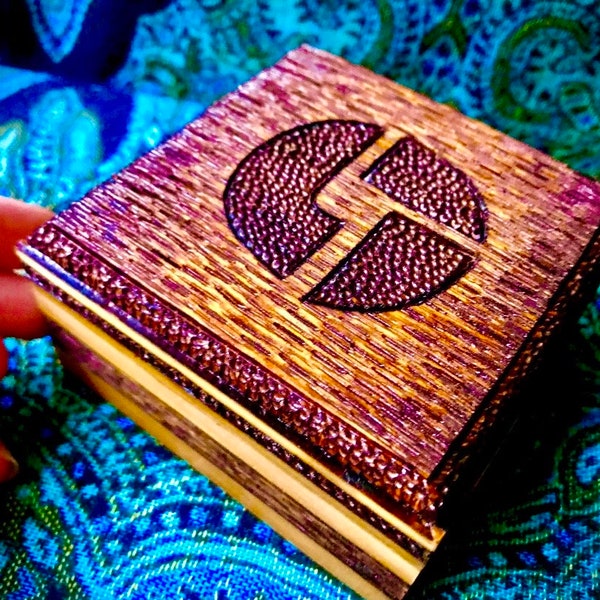 Disco Biscuits Logo  Wood Burned Wooden Box