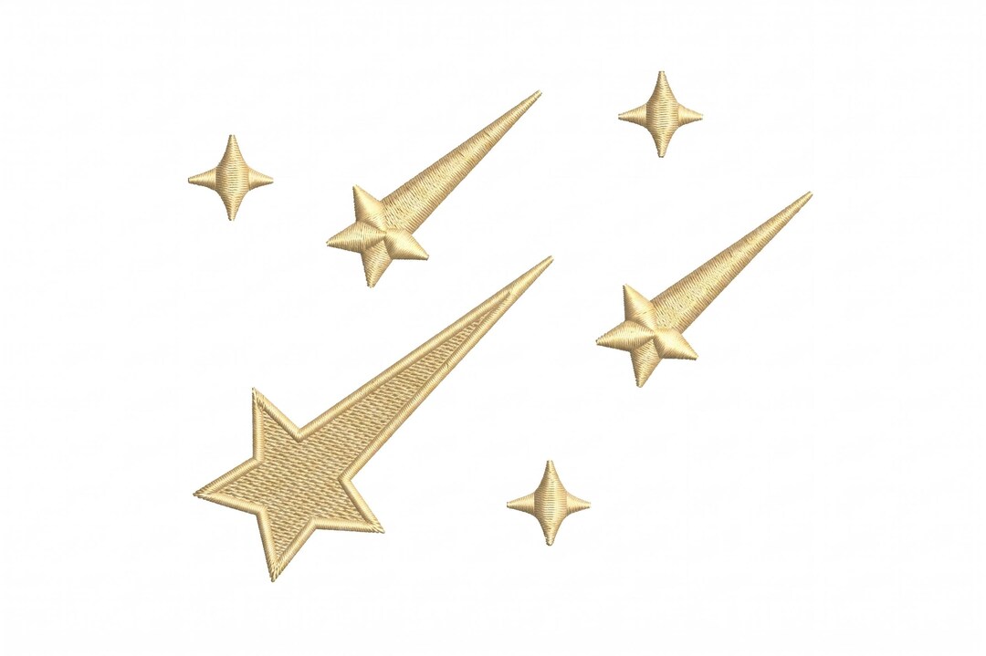 Shooting Star Embroidery Design – Celestial Starburst Pattern for Bags ...