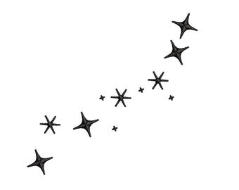 Celestial Sparkle Embroidery Design, Whimsical Twinkle Star Pattern, Minimalist Stardust Stitch