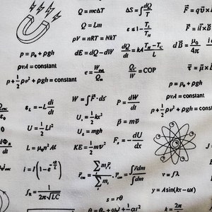 May include: A white background with black handwritten physics formulas and equations. The formulas include variables like P, V, I, Q, T, and L. There are also diagrams of a horseshoe magnet and an atom.