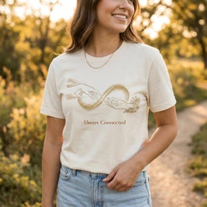 Always Connected T-Shirt | Spiritual Infinity Symbol Tee | Minimalist Soulmate Connection Clothing