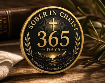 Moneda personalizada de sobriedad, regalo cristiano, moneda de hito personalizada