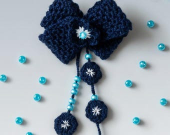 Pinza para el cabello de ganchillo hecha a mano. Bonito accesorio para el cabello para niñas, mujeres jóvenes y madres, regalo elegante y único, lazo para el cabello.