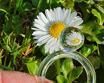 Lampwork Glass Ball Ring: Handmade Borosilicate Stacking Ring