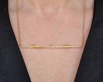 Minimal glass necklace, contemporary glass tube necklace, minimal gold chain glass necklace, gold and glass jewellery, gold chain necklace