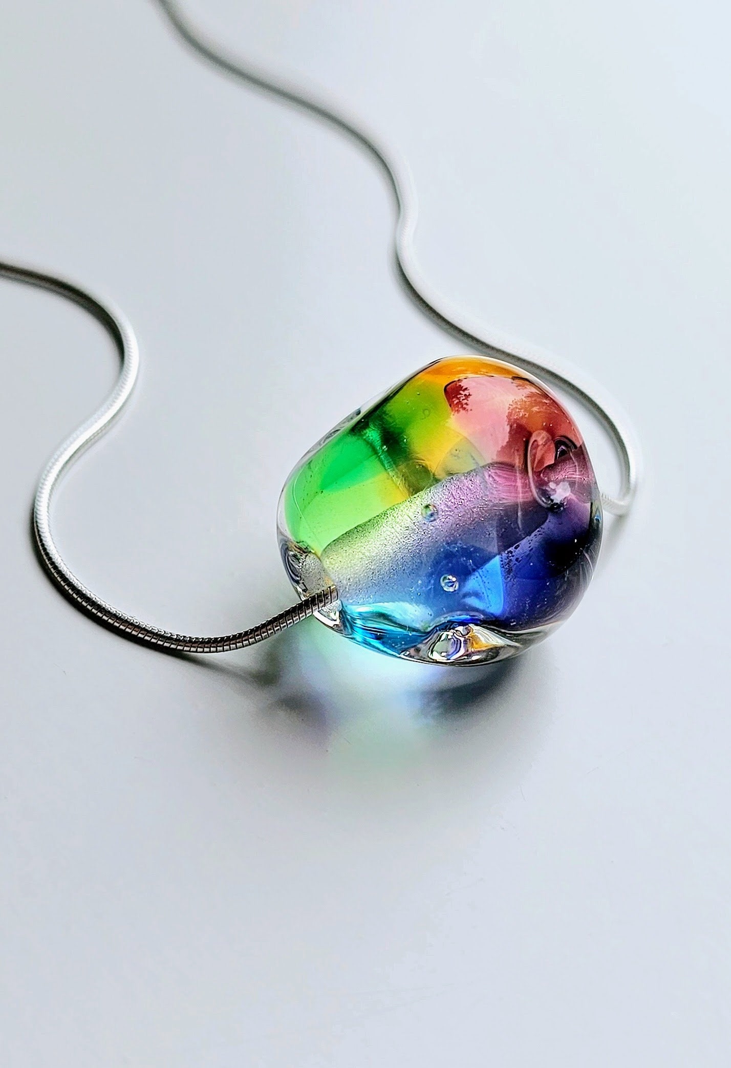 Fish Necklace Rainbow Prism Rainbow Rhinestones - Depop