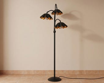 Lámpara de pie Mattel con cuentas sólidas, lámpara de pie moderna de arco para sala de estar – Lámpara de pie de estilo mediados de siglo
