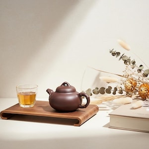 Handcrafted Walnut Serving Tray, Rectangular Wood Coffee Table Decor Organizer