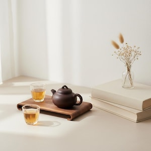 Handcrafted Walnut Serving Tray, Rectangular Wood Coffee Table Decor Organizer