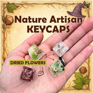 Natur Harz Tastenkappe für Mechanische Tastatur mit getrockneten Blumen | 1u Cherry MX Kompatibel