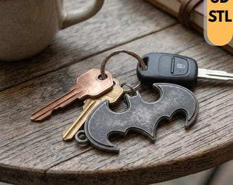 Gothic Bat Keychain STL, Bat Pendant for 3D Printing