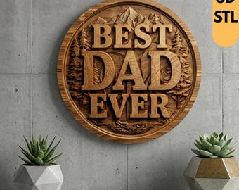 Father’s Day Wall Plaque STL, Dad Gift file