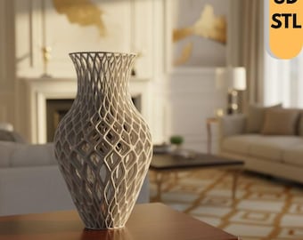 Modern Parametric Vase STL, 3D Printable Home Decor