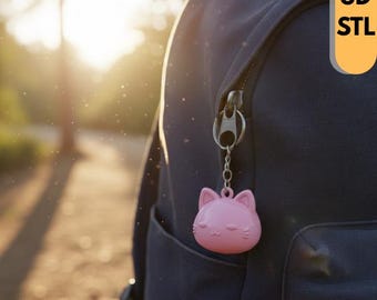 Cat Keychain STL, Cat Keyring File