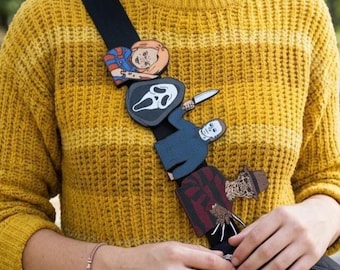 Ciondolo per borsa a tema Leggende dell'orrore / Accessori per tracolla a tema horror / Decorazione per borsa stravagante da incubo