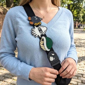 Bedelbandje voor tas voor videogames | Crossbody-accessoires met inktvisthema | Schelpvormig tasdecor