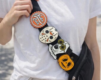 Ciondolo per borsa a tema horror / Accessori per tracolla a tema Boo / Decorazione stravagante per borsa di Halloween