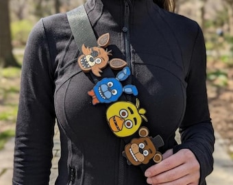Ciondolo per borsa a tema Pizza Arcade / Accessori per borsa a tracolla a tema / Decorazione per borsa horror stravagante