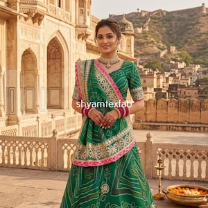 silk bandhani dress design Bandhani Silk Dress