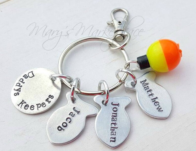 Daddy's Keepers Customizable Fish Key Chain Gift Set Etsy UK