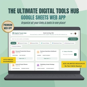 Google Sheets Web App | Digital Tools Hub, Link Manager, Organizer (Digital Download)