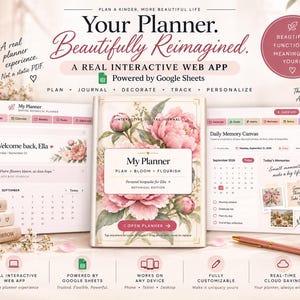 Cozy Digital Planner Web App, Google Sheets Life Planner, Task Tracker, Habit Wellness Goal Finance Planner, Productivity Dashboard