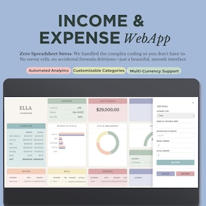 Webbapp för budgetspårning | Digital finansiell planerare | Mobilvänlig månatlig finansöversikt