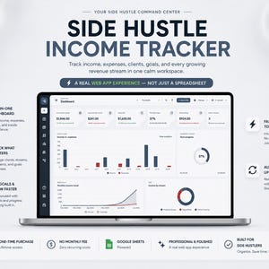 Side Hustle Income & Expense Tracker Web App | Multi-Income Dashboard for Freelancers, Online Sellers, Creators and other Income Streams