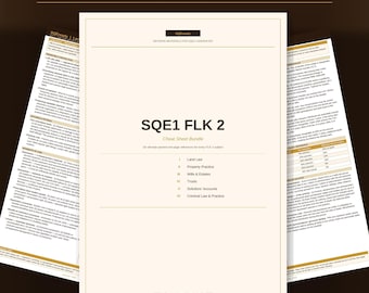 SQE1 FLK 2 Cheat Sheet — Key Rules & Principles for Exam Day | 2025 | PDF