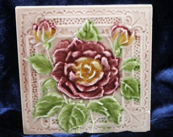 Floor Tile Medallion Mural Cook Floral Flowers Rose Art 16" x 16" CC008 