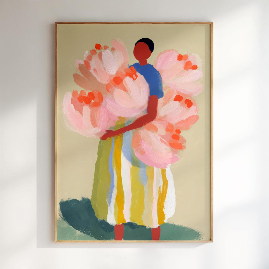 Floral Female Portrait Printable, Modern Feminine Art, Abstract Woman ...