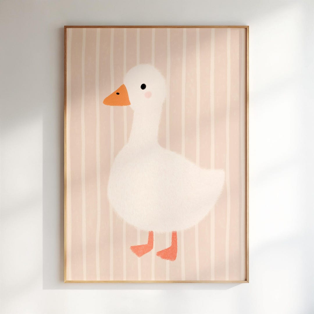 Minimal Goose Nursery Wall Art, Cute Baby Goose Print (digital Download ...