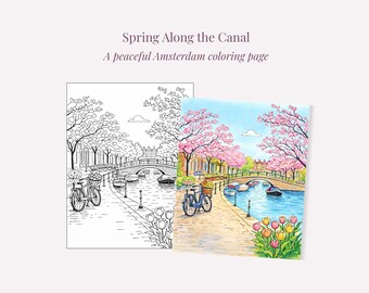 Amsterdamer Gracht, Malseite, zum Ausmalen