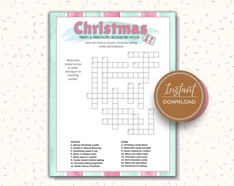 Weihnachts-Kreuzworträtsel zum Ausdrucken, Wortspiel rund ums Weihnachtsbäcken, Weihnachtsspiele für Erwachsene, Senioren, große Gruppen und die ganze Familie