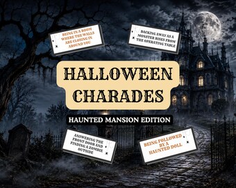 Halloween-Pantomime: Spukhaus-Edition, Pantomime-Spiel für Erwachsene, Halloween-Spiel zum Ausdrucken, Halloween-Party-Aktivität