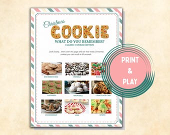 Weihnachtsplätzchen-Tauschspiel zum Ausdrucken, weihnachtliches Kennenlernspiel mit Gedächtnisspiel, festliche Aktivität für Familien, Senioren und große Gruppen
