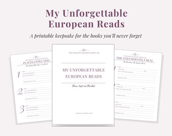 Romantische Lese Journal Printable | Buch-Liebhaber-Andenken | Buch Log & Reflection Seiten