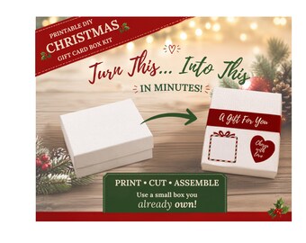 Einzigartiger Weihnachtsgeschenkkartenhalter, DIY-Geschenkkartenbox zum Ausdrucken, durchdachtes Weihnachtsgeschenk, Geschenkidee zum Präsentieren