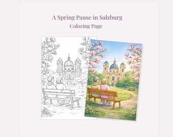 Salzburg Österreich Malseite, Magnolien Frühlingsmotiv, Ausmalbilder Erwachsene