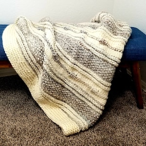 String of Purls and Seeds Oversized Throw Knitting Pattern