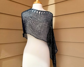 Knit Summer Poncho Wrap Patterns: Open Weave Shawl (3 Sizes) (PDF Pattern)