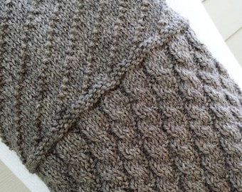 Scafell Scarf knitting pattern PDF - Beginner level, men, women, highland, winter, hiking, long, classic, DK, Bluefaced Leicester wool, rib