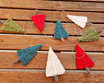 Christmas Tree Knitting Pattern: Holiday Garland & Ornament (PDF Pattern)
