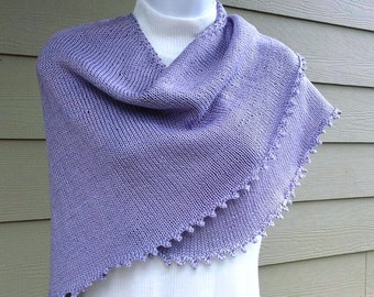 Pretty Simple Picot Edge Shawls, PDF knitting pattern, wrap, triangle, prayer shawl, spring, sport weight, summer weights and winter weights