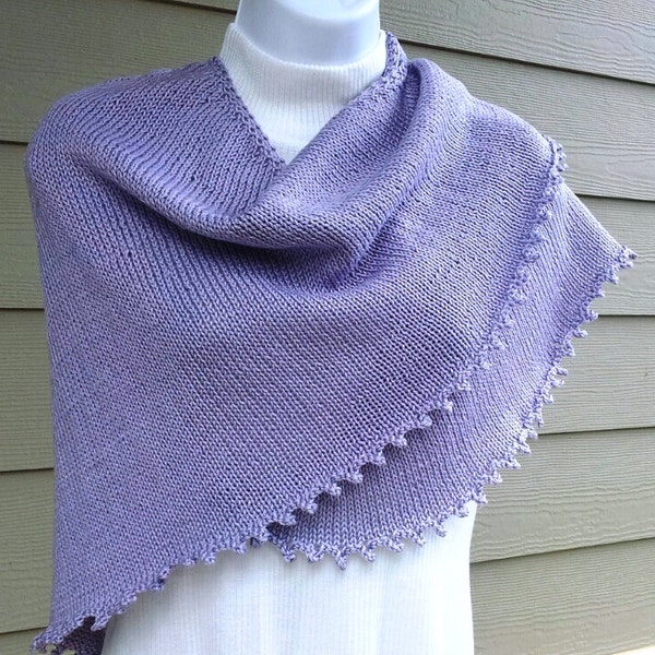 Pretty Simple Picot Edge Shawls, PDF knitting pattern, wrap, triangle, prayer shawl, spring, sport weight, summer weights and winter weights