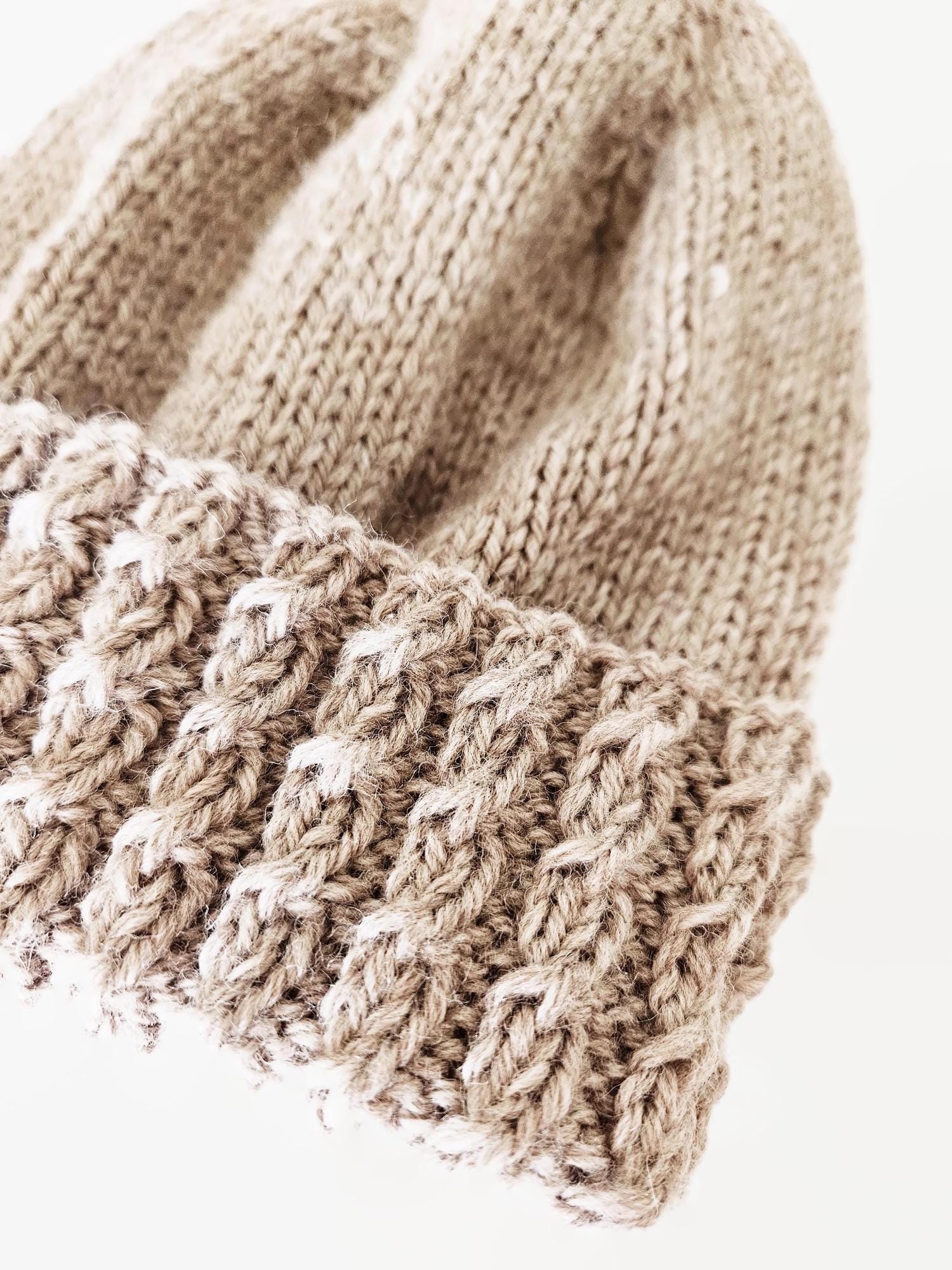 Varigated Ribbed Beanie Pattern Mock Rib Knit Beanie Pattern: Worsted Weight, Two Sizes (PDF Pattern ...
